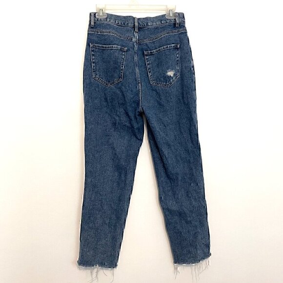 PACSUN High Rise Straight Jeans Ripped Rips High Waisted Raw Hem Cropped Ankle - Picture 10 of 12